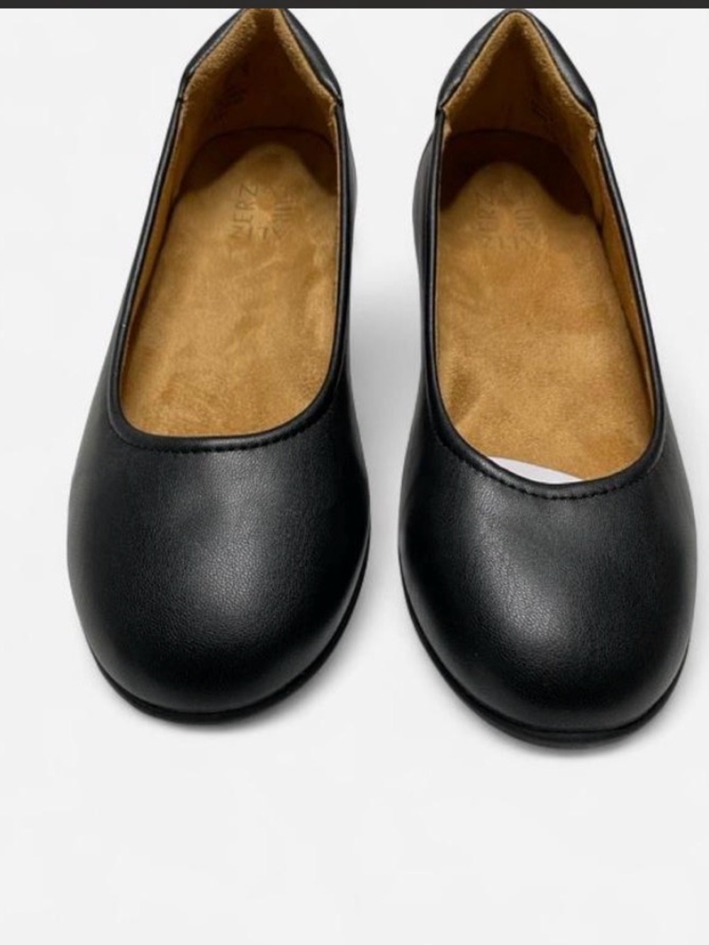 Naturalizer Black Ballet Flats with Tan Insole